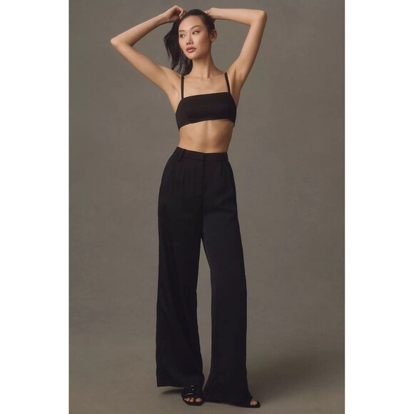 By Anthropologie NWT Gathered Elastic Back Adjustable Straps Satin Micro Bra L - Picture 3 of 8